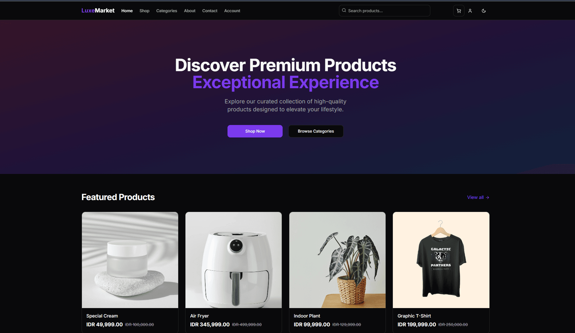 Fullstack E-Commerce App - LuxeMarket